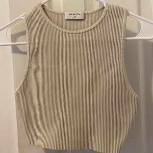 Aritzia Babaton Sculpt Knit Racer Cropped Tank